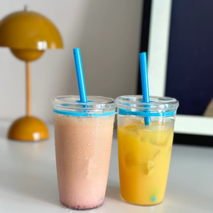 Ly giữ nhiệt nhựa trong suốt, chống rò rỉ, có nắp và ống hút, in hình theo yêu cầu, dùng cho văn phòng, phòng tập thể dục, cà phê đá - Product Image 3