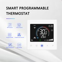 Termostat koil kipas Wifi desain Modern, dengan kehidupan cerdas jarak jauh, termostat Tuya untuk AC 2 pipa termostat AC