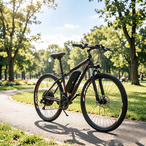 Vélo de montagne électrique 29 pouces en alliage d'aluminium, moteur arrière sans balais, batterie lithium 48V 10AH, 7 vitesses, freins à disque doubles à l'avant - Product Image 5