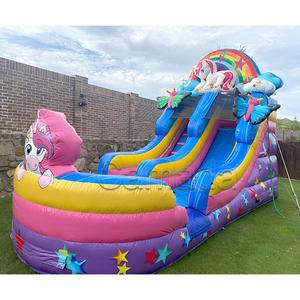 Toboggan aquatique gonflable licorne rose avec piscine à jets d'eau, château aquatique <span class=keywords><strong>pour</strong></span> usage domestique, <span class=keywords><strong>pour</strong></span> enfants et adultes, fête d'<span class=keywords><strong>anniversaire</strong></span> - Product Image 1