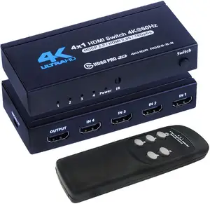 Conmutador HDMI 4K, 4 puertos, 4 en 1, Out HDMI2.0b, compatible con 4K, 60HZ, HDR10, con Control remoto