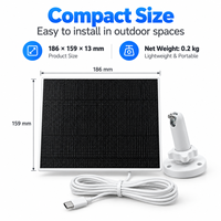 Panneau solaire ETFE 5W pour caméras de sécurité basse consommation, sortie Type-C 5V, câble de 2 m pour caméra de sécurité extérieure