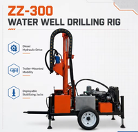 Foreuse hydraulique portable pour puits d'eau, montée sur remorque, avec moteur diesel, pour le forage agricole