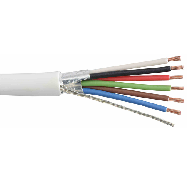 RS PRO 6 Core Screened Tinned Copper Braid Industrial Cable, 0.22 mm Black 100m Reel