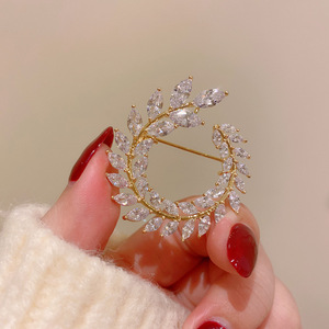 Broche pour <span class=keywords><strong>Hijab</strong></span>, accessoire de mariage, broches avec breloque en Zircon, épingles pour robes, nouvelle mode - Product Image 6