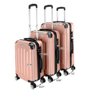 เคส ABS แบบพกพา dB ในกระเป๋าเดินทาง3-in-1สีโรสโกลด์สำหรับขนาด20 "24" 28" - Product Image 3
