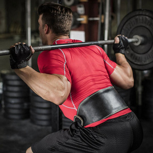 PU leather <b>squat</b>, deadlift, and weightlifting lower back support; widened and thickened fitness <b>belt</b>; adjustable bodybuilding - Product Image 1