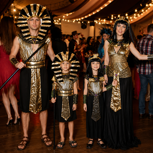Disfraces de Faraón Egipcio para Adultos y Niños, Conjuntos Familiares para Halloween y Carnaval, Marca Baige Deluxe - Product Image 2