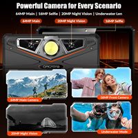 Tablet Android 15 5G yang Tangguh, Tablet Tahan Air 2K 11 inci untuk Luar Ruangan, Gemini AI/IP68/5G LTE WiFi/Face ID/OTG/GPS/Lampu Camping