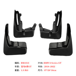 Bmw 6 Series Gt Mud Flaps 37x28x16cm Plastique noir pour modèles 2018-2022 - Product Image 1