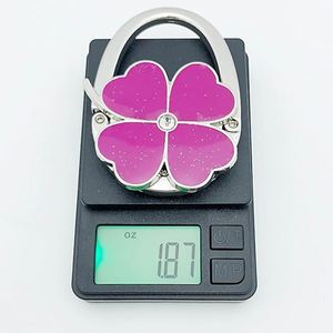 Four <b>Leaf</b> Foldable Handbag Folding Purse Hook Holder, Foldable Purse Hook Purse Holder Stand for Table Oil Drip Wedding Birthday - Product Image 3