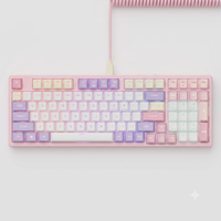 Teclado Mecánico Personalizado OEM de 98 Teclas con Sistema Gasket, Intercambiable en Caliente, Inalámbrico de 3 Modos, Retroiluminación RGB para Marcas
