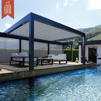 Pergola de jardin avec toit à lames orientables, auvent rétractable en aluminium pour porte d'entrée extérieure, abri contre la pluie