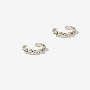 LOZRUNVE Jewelry Design <span class=keywords><strong>Boucle</strong></span> <span class=keywords><strong>d</strong></span>'<span class=keywords><strong>oreille</strong></span> en argent sterling 925 or <span class=keywords><strong>vermeil</strong></span> cristal diamant vague - Product Image 4