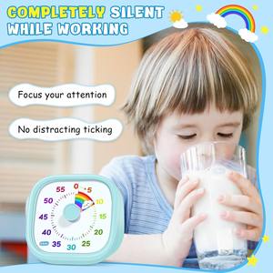 Minuteries de 60 minutes pour la salle de classe, la <span class=keywords><strong>cuisine</strong></span>, le bureau, horloge minuteur pour enfants avec disque arc-en-ciel - Product Image 6