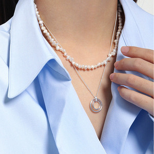 XA427 <span class=keywords><strong>Argento</strong></span> Sterling 925 Natural Perla D'acqua Dolce Collana di Perle Barocche Choker Per Le Donne - Product Image 5