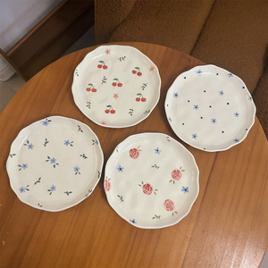 Hàn Quốc Ins không thường xuyên hoa nhỏ gốm tráng miệng bánh tấm underglaze màu 6inch giá rẻ tấm - Product Image 2