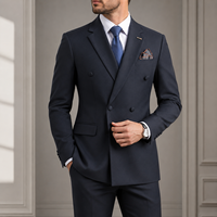 Blazer sur mesure pour homme, style italien, double boutonnage, 4 boutons, col en V, coupe ajustée, costume formel pour affaires et mariage