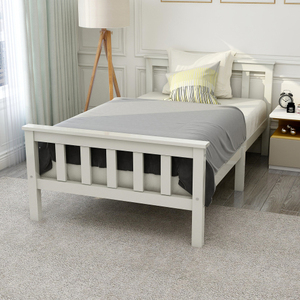 Marco de <span class=keywords><strong>cama</strong></span> de madera de pino macizo blanco moderno de 3 pies, estilo de <span class=keywords><strong>cama</strong></span> de pared para <span class=keywords><strong>adultos</strong></span>, niños, muebles para el hogar para dormitorio, Material de roble - Product Image 4