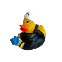 Nouveau Jouet de Bain et de Douche en Caoutchouc en Forme de Canard de Dessin Animé pour Enfants, Modèle Pompier Anti-Stress, Vente en Gros 2025