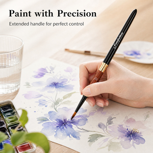 Ensemble de 3 pinceaux de voyage en poils synthétiques, tête détachable, manche en métal noir, pointe ronde, <span class=keywords><strong>pinceau</strong></span> de <span class=keywords><strong>peinture</strong></span> pour artiste en voyage - Product Image 4