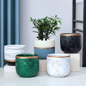 Pots de fleurs en céramique ensemble de 3 pots de fleurs colorés nordiques morden émaillés jardin décoration de la maison en gros pots de plantes pots de fleurs - Product Image 4