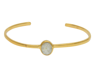 Orgeous-brazaletes de piedra multicolor, joyería chapada en oro de 18K, brazalete abierto de Plata de Ley 925, pulsera de piedra natural - Product Image 5