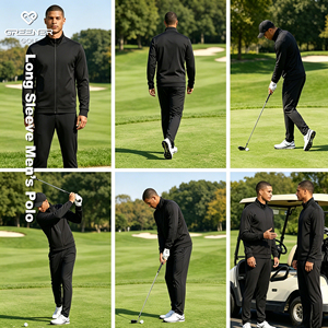 Polo de golf en coton pour homme, personnalisé, hiver, avec fermeture éclair intégrale, luxe, Dry Fit, marque OEM, en stock - Product Image 1