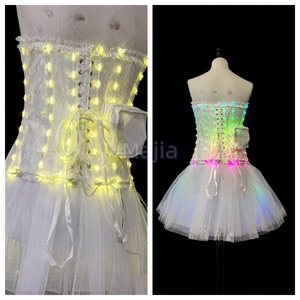Chaleco de <span class=keywords><strong>lentejuelas</strong></span> con luz LED para mujer, chaqueta ajustada brillante, cárdigan con brillo, tops brillantes para fiesta disco vaquera - Product Image 5