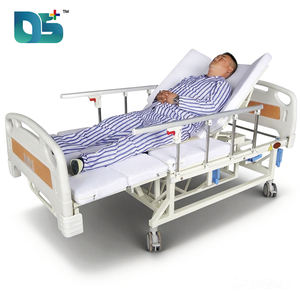 Cama de <span class=keywords><strong>Hospital</strong></span> Manual Ajustable de 5 Funciones y 3 Manivelas para Pacientes, con Ruedas y Orificio para Inodoro, para Cuidado Médico en el Hogar - Product Image 6