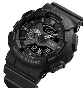 Reloj digital de moda <span class=keywords><strong>juvenil</strong></span> SKMEI para hombre, relojes de pulsera dobles impermeables a prueba de golpes, reloj <span class=keywords><strong>despertador</strong></span> con cronógrafo LED, relojes para hombre, hora fresca - Product Image 2