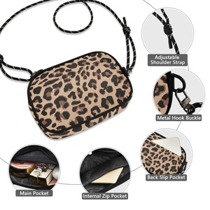 Mini sac à main Lulu motif guépard avec logo personnalisé, sac banane zippé pour téléphone portable, sac bandoulière pour filles et femmes - Product Image 4