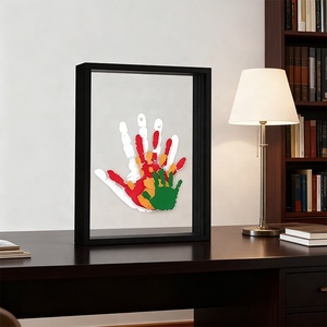 Cornice Fotografica in Legno Trasparente Kit per Impronte di Mani Famiglia Coppie Fai-da-Te Ricordo Baby Shower Set Regalo Infinito - Product Image 2