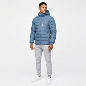 Blouson matelassé décontracté personnalisé pour hommes et femmes, col montant, style bouffant, tissu toile, logo avant, style urbain, Hiver 2026 - Product Image 1