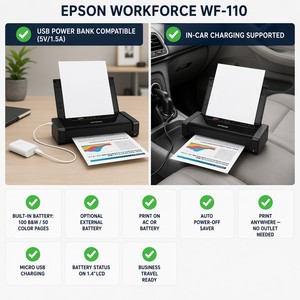 Portable Color Inkjet <b>Printer</b> with Built-in Battery, <b>Compact</b> for Enterprise Mobile Office - Product Image 3