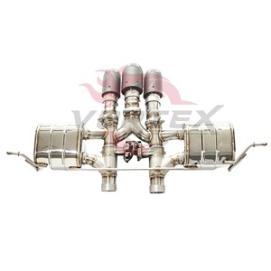 ท่อไอเสียสแตนเลสสตีล SS304 แบบ Vortex High Flow สำหรับ Porsche Cayenne พร้อมวาล์วควบคุมคาร์บอนสามทางตรงกลางแบบ Catback - Product Image 2