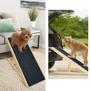 Légende Échelle en bois réglable pour animaux de compagnie Escalier facile à monter vers la voiture <span class=keywords><strong>et</strong></span> le lit Hauteur réglable Rampe pour animaux de compagnie Rampe pour chiens avec tapis de traction - Product Image 3