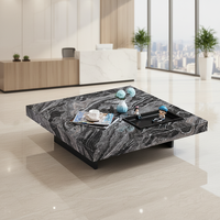 Table basse en marbre naturel de style italien moderne et luxueux, pieds en acier inoxydable noir, meubles de maison