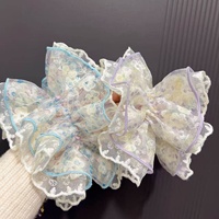 Chouchou floral frais fait main, haute élasticité, style haut de gamme pour femme, pour queue de cheval basse, accessoires pour chignon, coiffure quotidienne