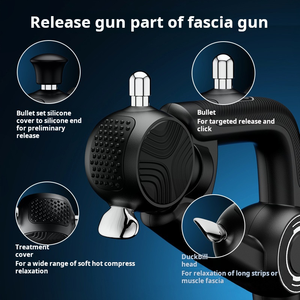 Pistolet Fascia <span class=keywords><strong>2</strong></span> en 1 de haute précision et pistolet de massage musculaire à libération de cible avec 6 têtes - Product Image 2