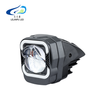 LELANPU Phare auxiliaire laser pour moto, projecteur LED avec halo bleu et œil de démon rouge pour moto, véhicule tout-terrain, OEM