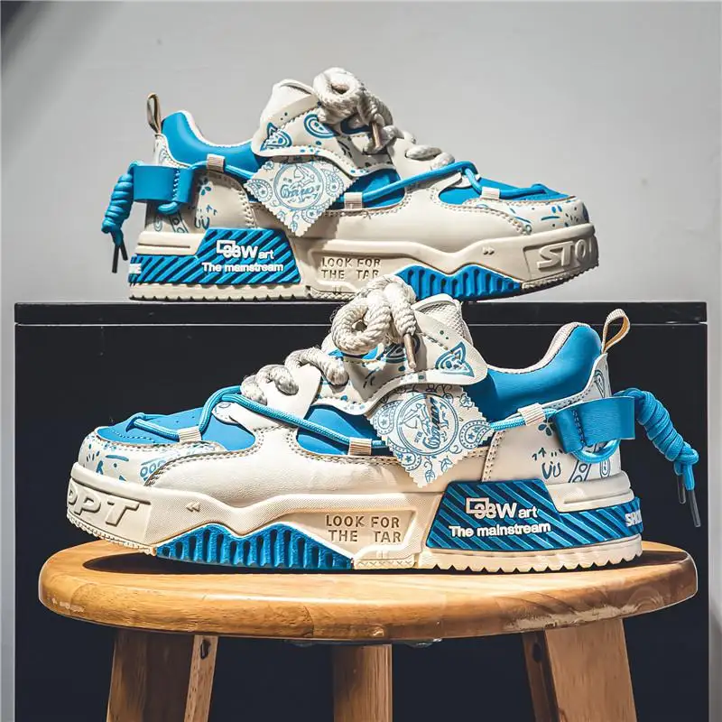 2024 Mới Nhất Thiết Kế Thời Trang Mới Người Đàn Ông Trẻ Chạy Giày Trượt Phong Cách Mát Mẻ Ren Thoải Mái Giản Dị Sneaker