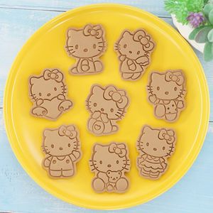 Molde para galletas de Hello Kitty, 6 piezas, tipo prensa 3D, forma de dibujos animados para decoración de pasteles y fondant - Product Image 2