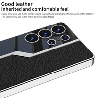 Untuk Samsung Galaxy S25 Ultra/S25 Plus casing mewah lapisan elektro Premium Supercar terinspirasi penutup belakang kulit tahan guncangan tipis