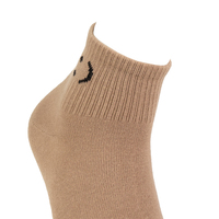 Chaussettes courtes blanches tendance pour femmes, confortables, respirantes, avec broderie personnalisée, bordure tricotée antidérapante, écologiques