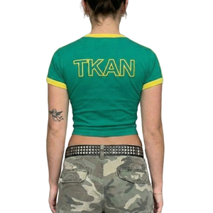 Custom Logo Print <strong>Jamaican</strong> Graphic T-Shirt Manufacturer Wholesale Summer Blank Plain Women's Crop <strong>Top</strong> Tee TKAN7772 OEM/ODM - Product Image 4