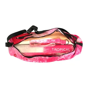 Naylon geri dönüşümlü 73*17 cm özel logo baskılı spor yoga mat çantası ile cep ve kayış set