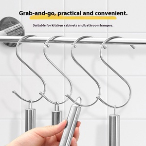 <strong>Multi</strong> Functional Wall <strong>Hook</strong> Stainless Steel S-Shaped <strong>Hook</strong> Wall Mounted Bathroom Kitchen S-shaped <strong>Hook</strong> - Product Image 4