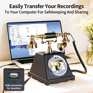 Livre d'or audio de mariage, téléphone antique, vidéo HD 1080P, contrôle par clavier, location pour événements et fêtes, vente en gros - Product Image 5