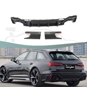 Difusor de parachoques trasero de fibra de carbono seco de estilo de moda, Kit de carrocería de escape, pieza de coche para <span class=keywords><strong>Audi</strong></span> S6 <span class=keywords><strong>C8</strong></span> 2019 2021 2020 2018, accesorio de afinación - Product Image 1
